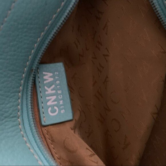 CNKW Genuine Leather Classy Teal Color Handbag - Picture 9 of 12